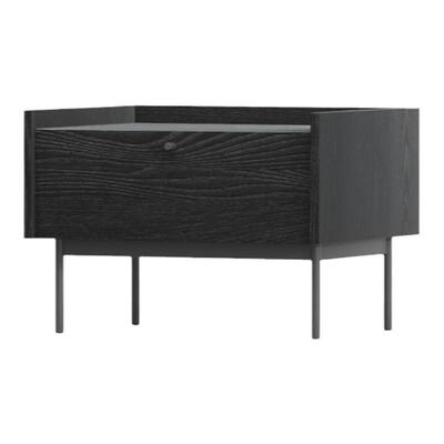 意式极简黑色多功能创意床头柜铁艺北欧现代酒店储物收纳床边柜