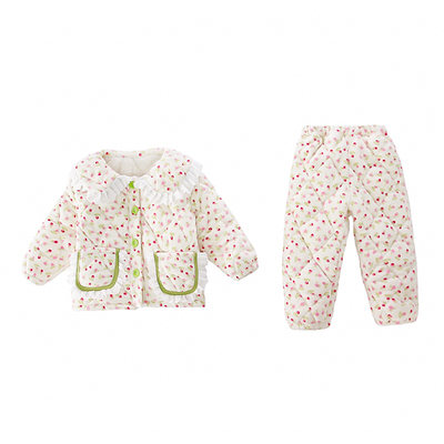 女童三层夹棉睡衣秋冬款