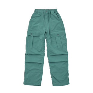 MAXforFUN童装25秋冬儿童加绒速干长裤多口袋弹力尼龙抽褶束口