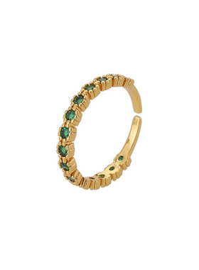 今饰有约祖母绿排钻戒指