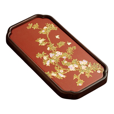 烫金长方形桃兮金缕吸水干泡盘