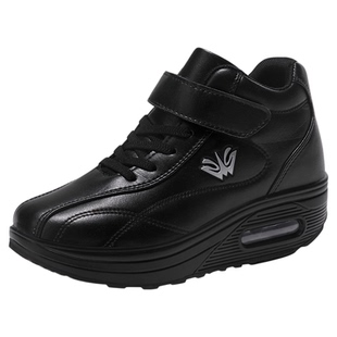 女鞋高帮鞋厚底摇摇鞋加绒棉鞋女冬季运动休闲鞋魔术扣妈妈旅游鞋