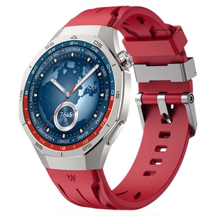 适用华为GT5pro手表GT6pro表带watch5十周年红色康赛4proFKM氟橡胶钛合金扣ultimate2腕表运动GT4智能男高级