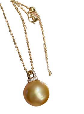 人造珍珠吊坠大龙珠锁骨链