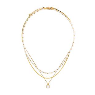 【玫瑰同款组合】Missoma蛇骨链白母贝吊坠小米粒珍珠套组首饰