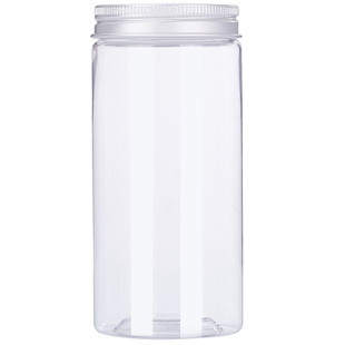 55-65透明塑料罐坚果瓶带盖食品级果酱广口饰品娃娃包装细长罐子