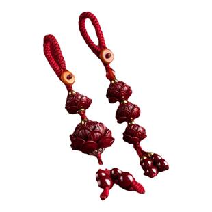 普陀山朱砂莲花手机挂绳手机链汽车钥匙扣吊坠男女平安礼物送人