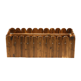 防腐木花箱特大长方形花盆阳台种菜盆碳化实木栅栏种植箱多肉花槽