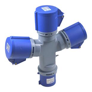 三通防水工业航空插头插座防爆连接器Y型一分三3/4/5芯16A32A套装