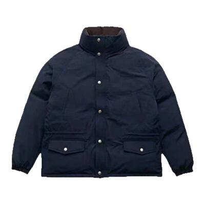 【现货】韩国八奶the barnnet羽绒服章若楠海军蓝立领白鹅绒外套