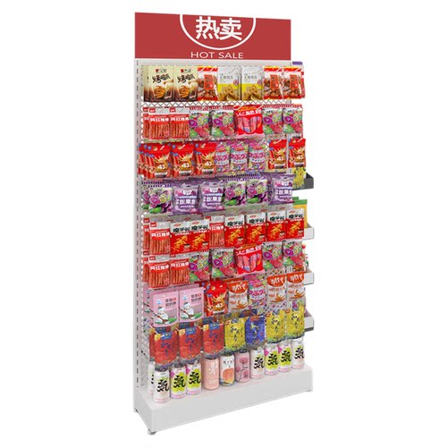 超市牙刷货架辣条零食小饰品便利店唇膏展示架靠墙架子挂钩置物架