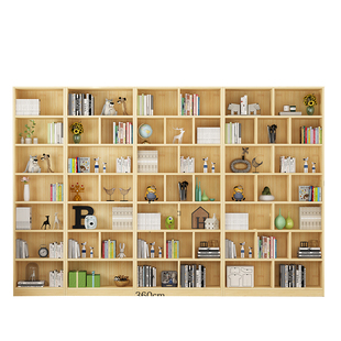 实木定制书柜整墙落地书架置物架开放式无门松木客厅卧室组合书橱