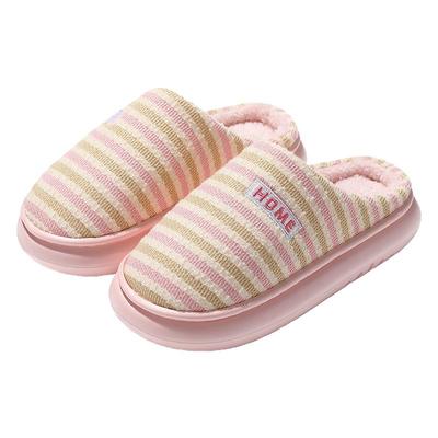 红豆棉拖鞋女士冬季2025新款家居室内厚底加绒保暖防滑毛毛拖鞋女