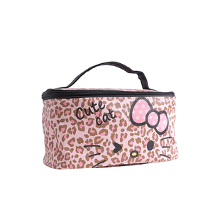 豹纹化妆包女2026新款便携式外出小号手提包可爱大容量旅行收纳包