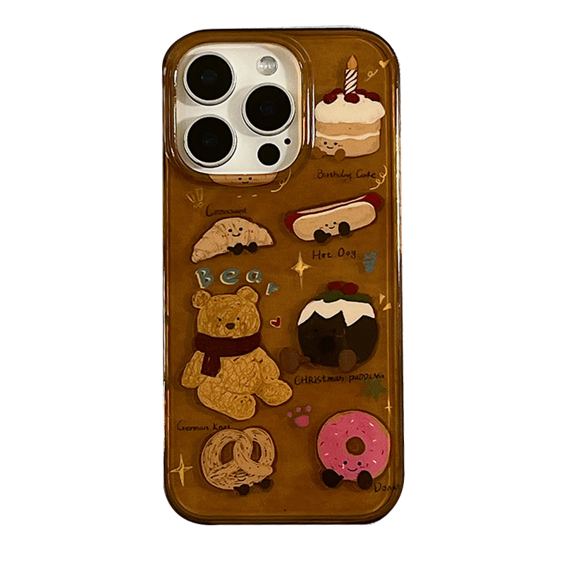 可爱卡通jellycat小熊适用苹果iPhone16ProMax手机壳趣味15pro新款14防摔13小众女14pro全包16Pro硅胶16双层