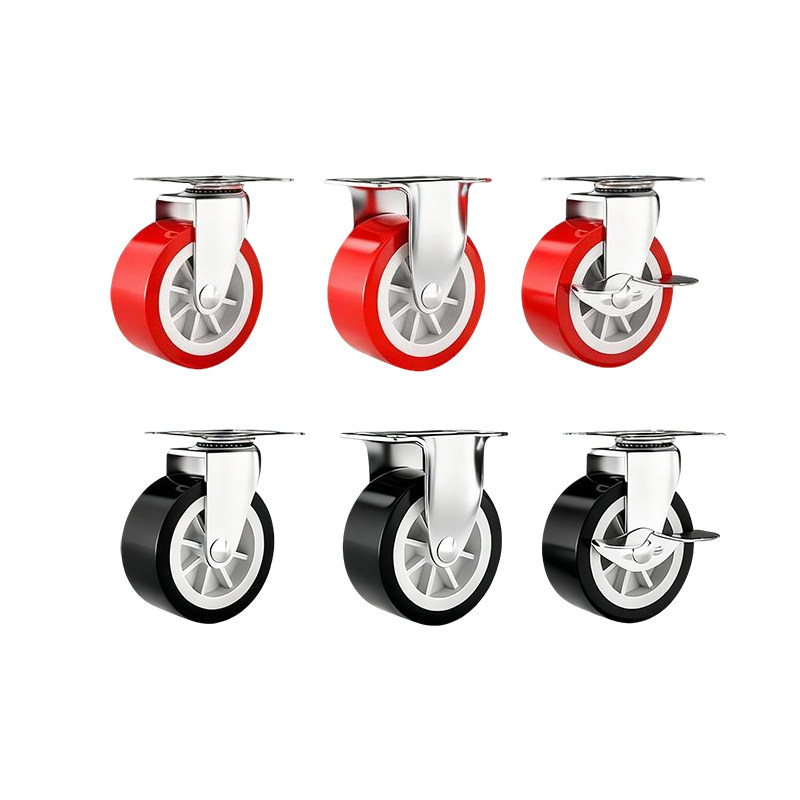 【两只装】超静音承重万向轮轮子小手推车脚轮拖板车滚轮定向滑轮