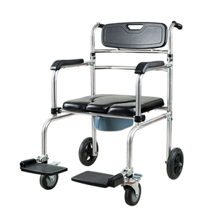 不锈钢可折叠坐便椅老人洗澡椅孕妇家用可移动马桶防滑室内卫生间