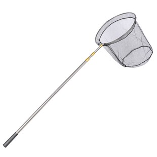 抄网不锈钢抄网竿1.8米3米伸缩定位抄网杆伸缩杆子抄鱼网渔具用品