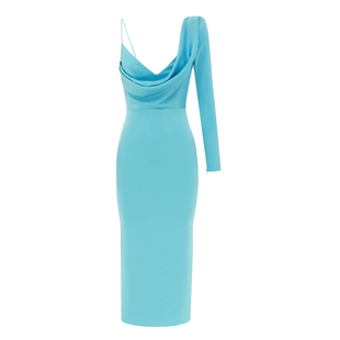 高级质感晚礼服2025新款秋冬季气质年会小礼服舞台主持独唱连衣裙