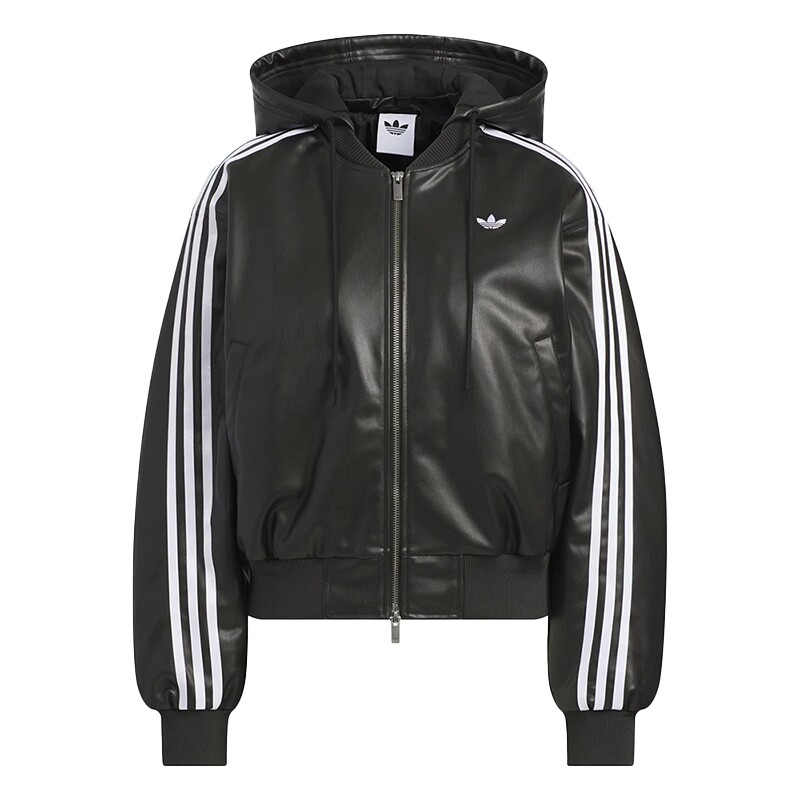 adidas阿迪达斯三叶草女子运动休闲连帽棉服外套KU6857