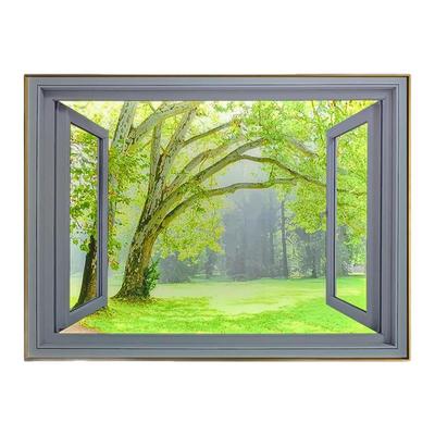 假窗户装饰画画地下室客房酒店饭厅带灯窗景发光化妆室开窗墙壁挂