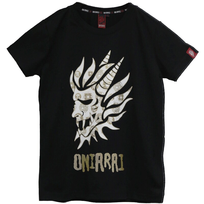 oniarai鬼洗男士圆领经典时尚印花logo简约舒适短袖T恤 B84222
