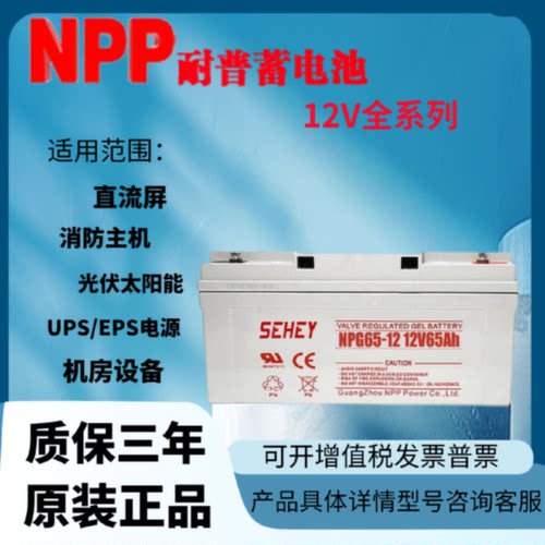 NPP耐普NP127Ah蓄电池12v59172024384065100ah电梯UPS源