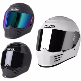 现货Simpson辛普森极速悍匪复古头盔哈雷 印第安匪帮DS全盔黑色