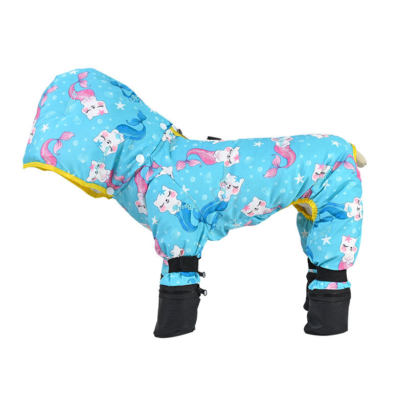 宠物冬款羽绒服防掉毛牵引扣中小型犬包四脚衣泰迪比熊狗猫保暖和