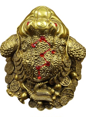 黄铜三足金蝉金钱蟾蜍聚宝盆