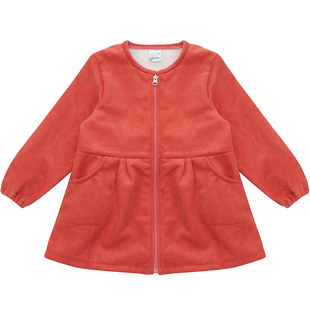 女童灯芯绒罩衣宝宝长袖拉链羽绒服加厚护衣孩子棉袄外套秋冬洋气