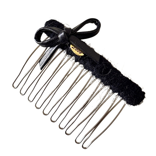 温柔气质毛绒蝴蝶结倒插蓬松发梳碎发盘发公主头造型发夹发卡头饰