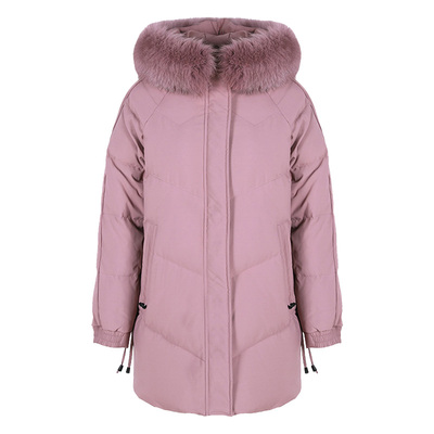 鸭鸭中长款羽绒服中老年保暖冬装