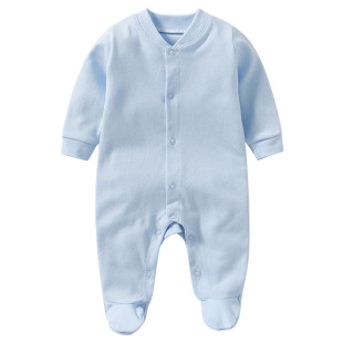 新生婴儿儿连体衣春秋包脚连脚带脚宝宝打底带袜子连袜睡衣衣服春