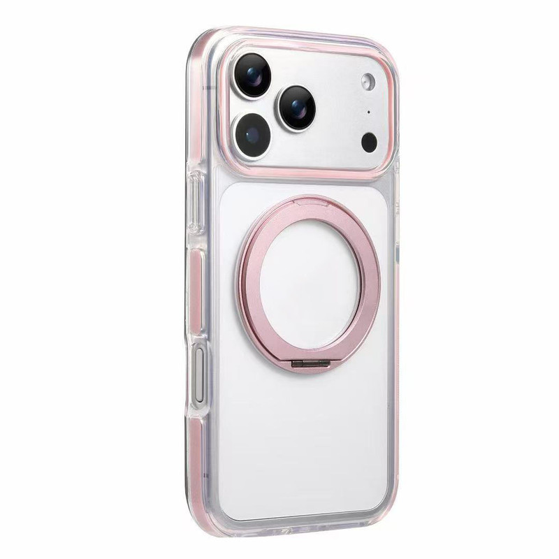 透明360度旋转折叠支架适用苹果18promax手机壳iphone17pro新款16磁吸15简约14高级感13全包防摔1