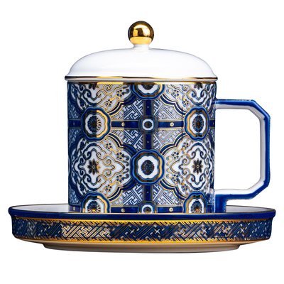 景德镇中式高档中式带盖马克杯