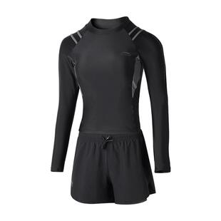 李宁温泉泳衣新款女士分体平角专业竞速游泳专用成人运动训练套装