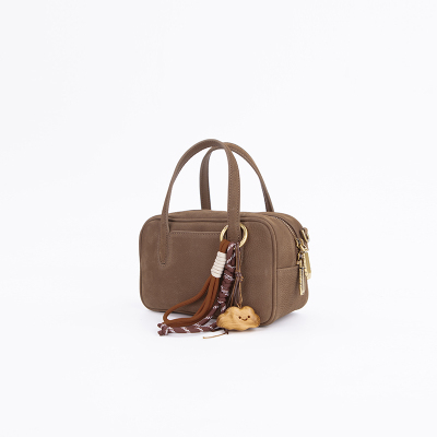 食草堂磨砂皮方糖保龄球包女单肩斜挎包波士顿包高级质感枕头包