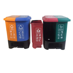 新国标分类垃圾双桶15L/20L25/30L/40升单位办公室学校教室用四色