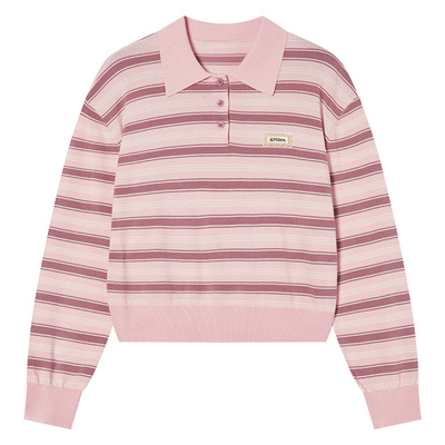 Eptison学院风慵懒条纹毛衣