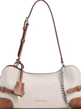 帆布链条法棍包CHARLES&KEITH