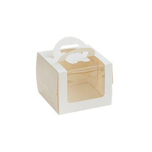 蛋糕包装盒手提开窗四寸生日蛋糕盒3/4/5/6寸烘焙慕斯甜品打包盒