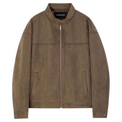 CLIMAX VISION美式复古风自然做旧仿麂皮绒休闲立领夹克外套