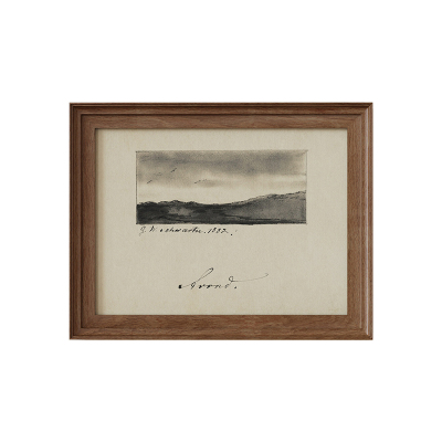 中古风客厅装饰画复古玄关柜挂画