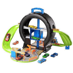 轮胎停车场玩具变形收纳轨道车儿童合金小汽车3到6岁男童生日礼物