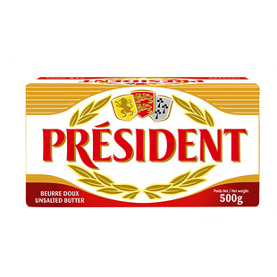 法国动物性淡味发酵总统黄油500g食用煎牛排好用进口家用烘焙材料
