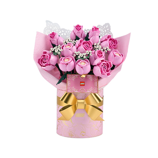 【结婚礼物】乐高官方旗舰店10374粉玫瑰礼盒永生花积木玩具摆件