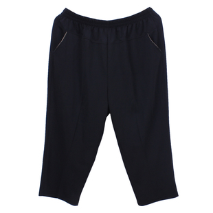 夏季薄款中老年女裤七分裤女胖妈妈裤子老人加肥加大码宽松200斤