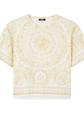 【季末优惠】VERSACE/范思哲 女士印花棉质平纹针织T恤