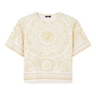 【季末优惠】VERSACE/范思哲 女士印花棉质平纹针织T恤
